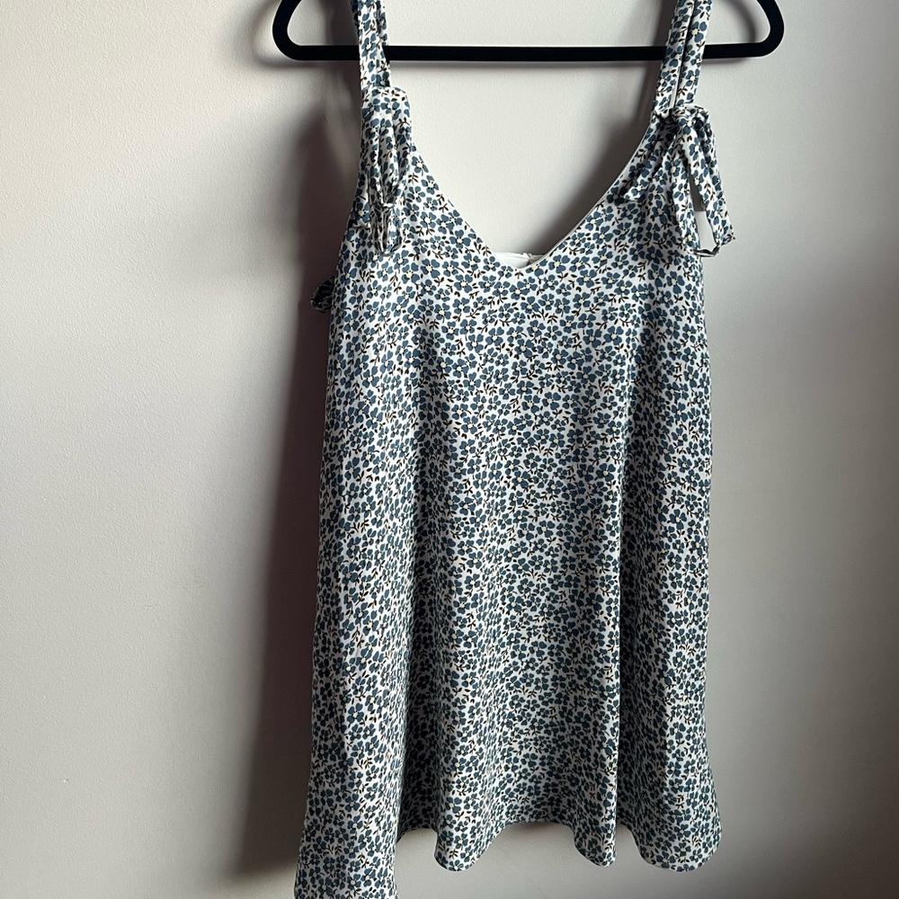 Zara Blue and White Floral Mini Dress